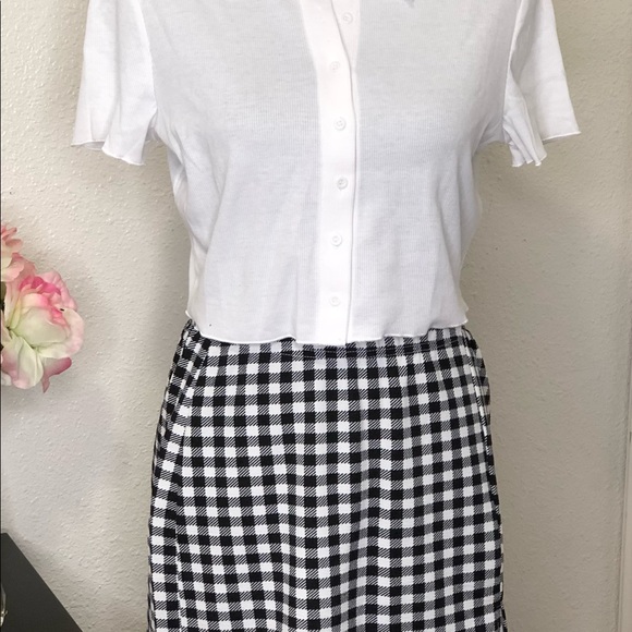 SHEIN Button Up Top And Split Hem Skirt Set - Picture 6 of 8